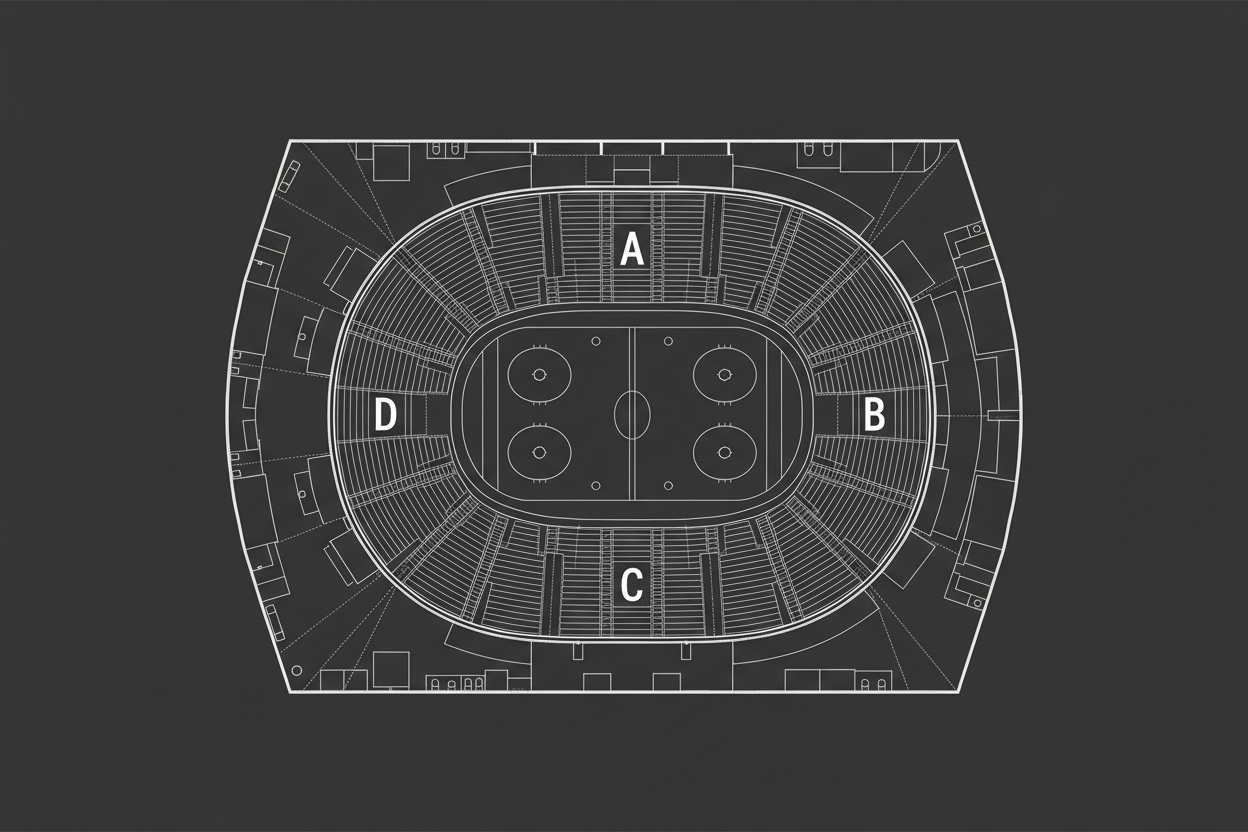 Mapa sektorov Titan Arény